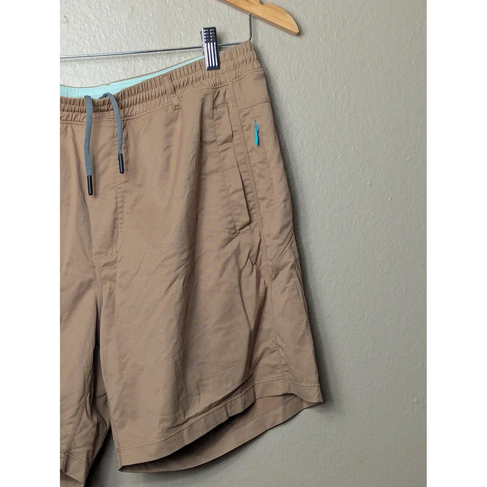 Birddogs Gym Shorts Mens L Khaki Activewear Lined Pocket Stretch 7in Inseam